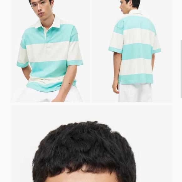 Oversized Fit Short-sleeved Rugby Shirt SIZE M - Picture 2 of 3